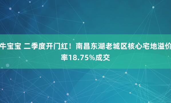 牛宝宝 二季度开门红！南昌东湖老城区核心宅地溢价率18.75%成交